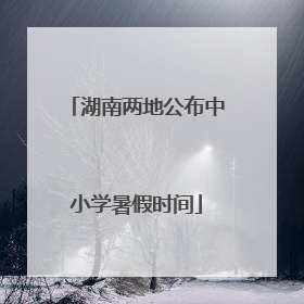 湖南两地公布中小学暑假时间